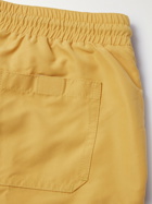 Brunello Cucinelli - Straight-Leg Long-Length Logo-Embroidered Swim Shorts - Yellow