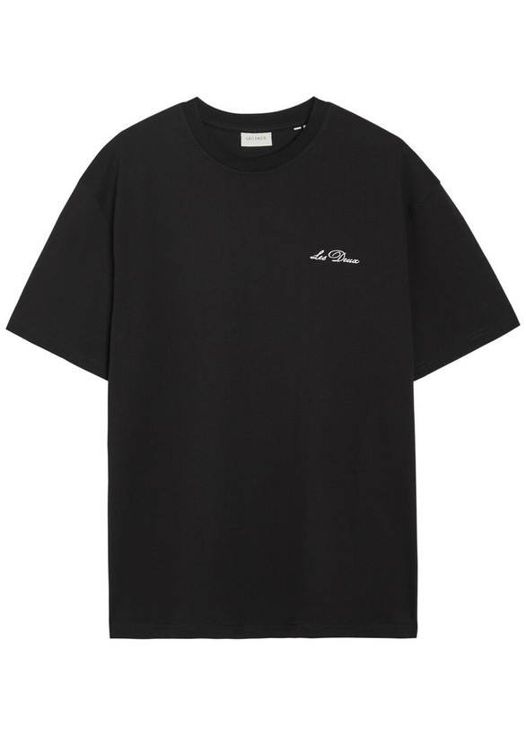 Photo: Les Deux Logo-embroidered Cotton T-shirt Black