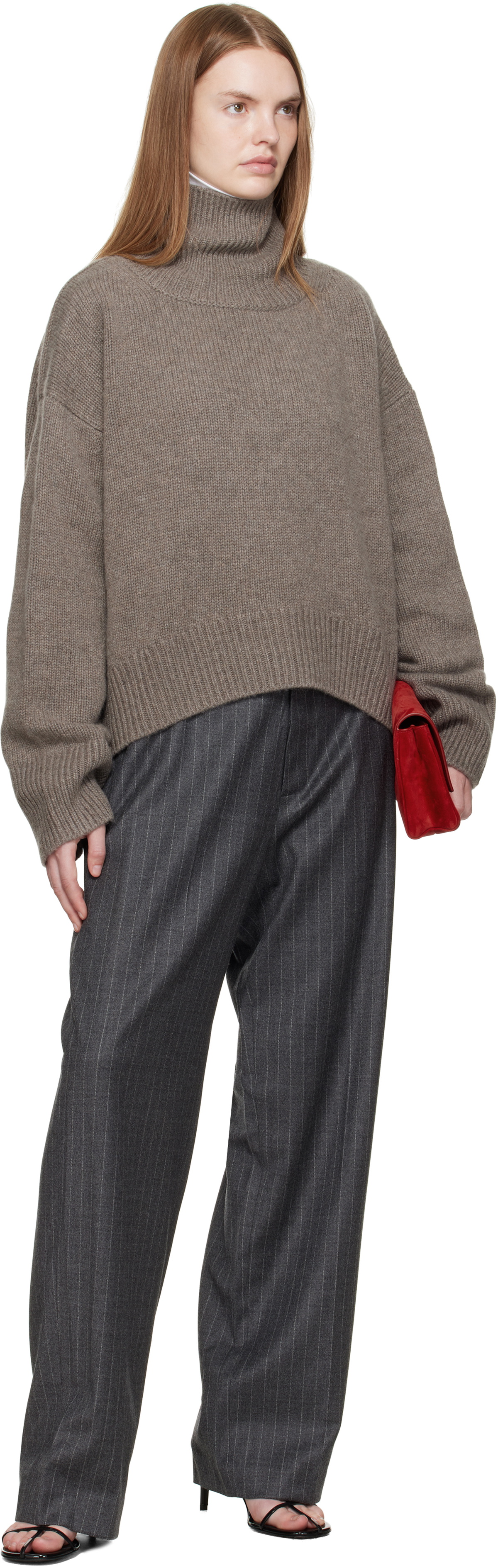 R2W Gray Lopez Striped Trousers