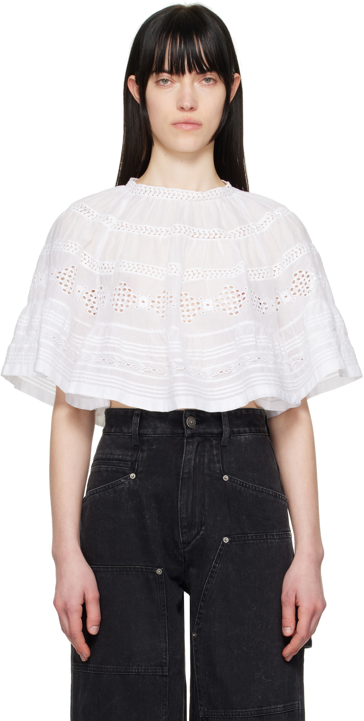 White Dilama Blouse by Isabel Marant Etoile on Sale