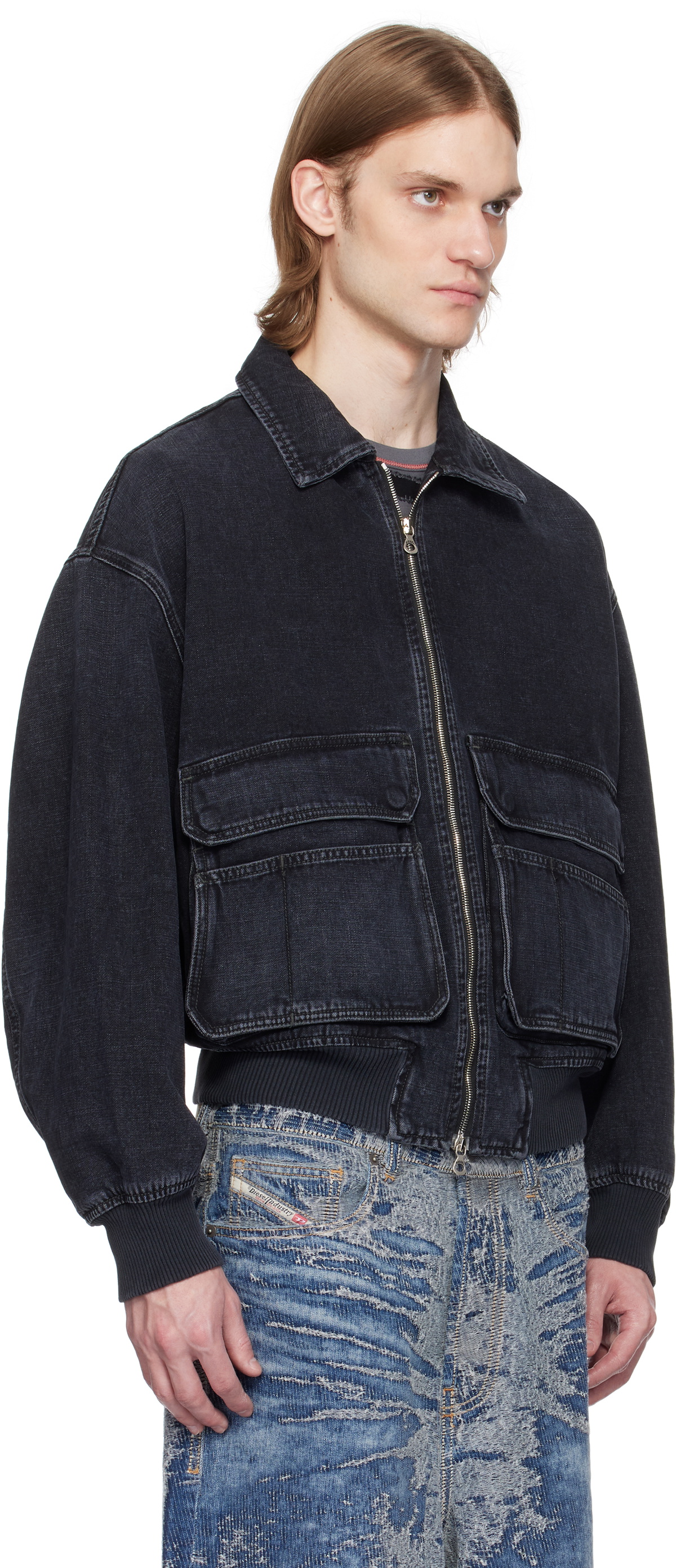 Diesel Black D-Kurz Denim Jacket Diesel