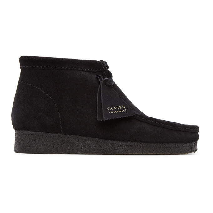 Photo: Clarks Originals Black Suede Wallabee Desert Boots