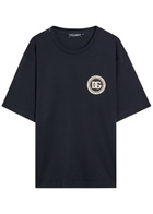 Dolce & Gabbana Logo-appliquéd Cotton T-shirt Navy