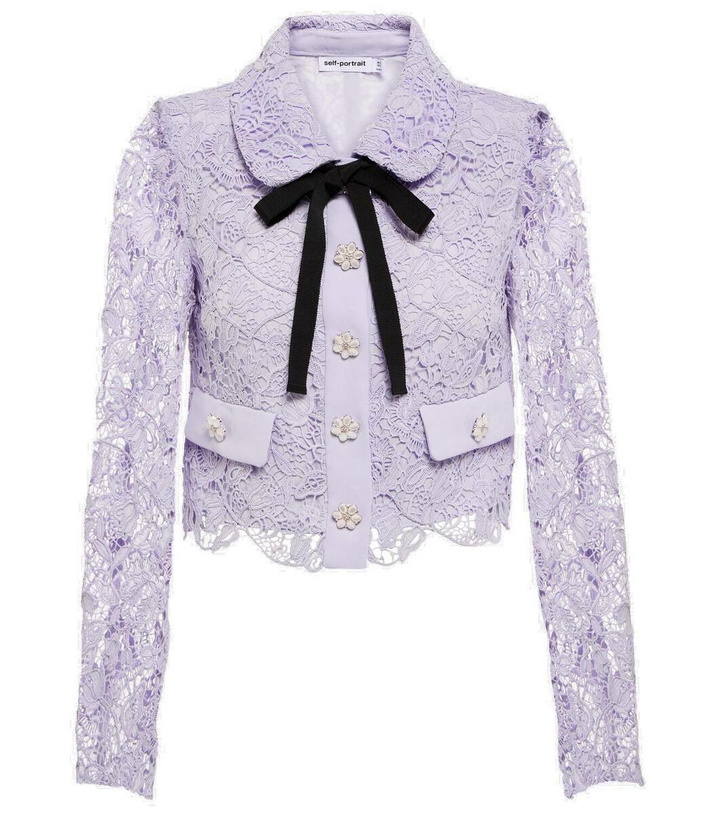 Photo: Self-Portrait Embellished guipure lace jacket