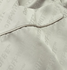 Off-White - Logo-Print Piped Satin Shirt - Gray