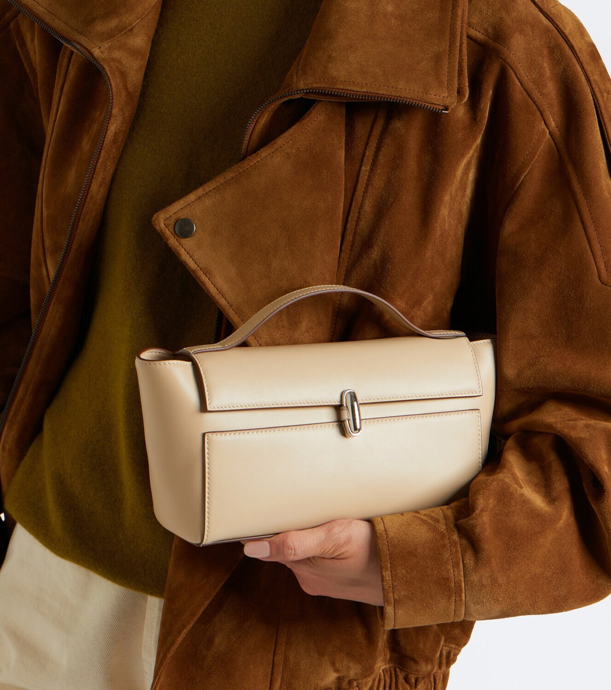 Savette Symmetry Trapeze Small leather top-handle bag