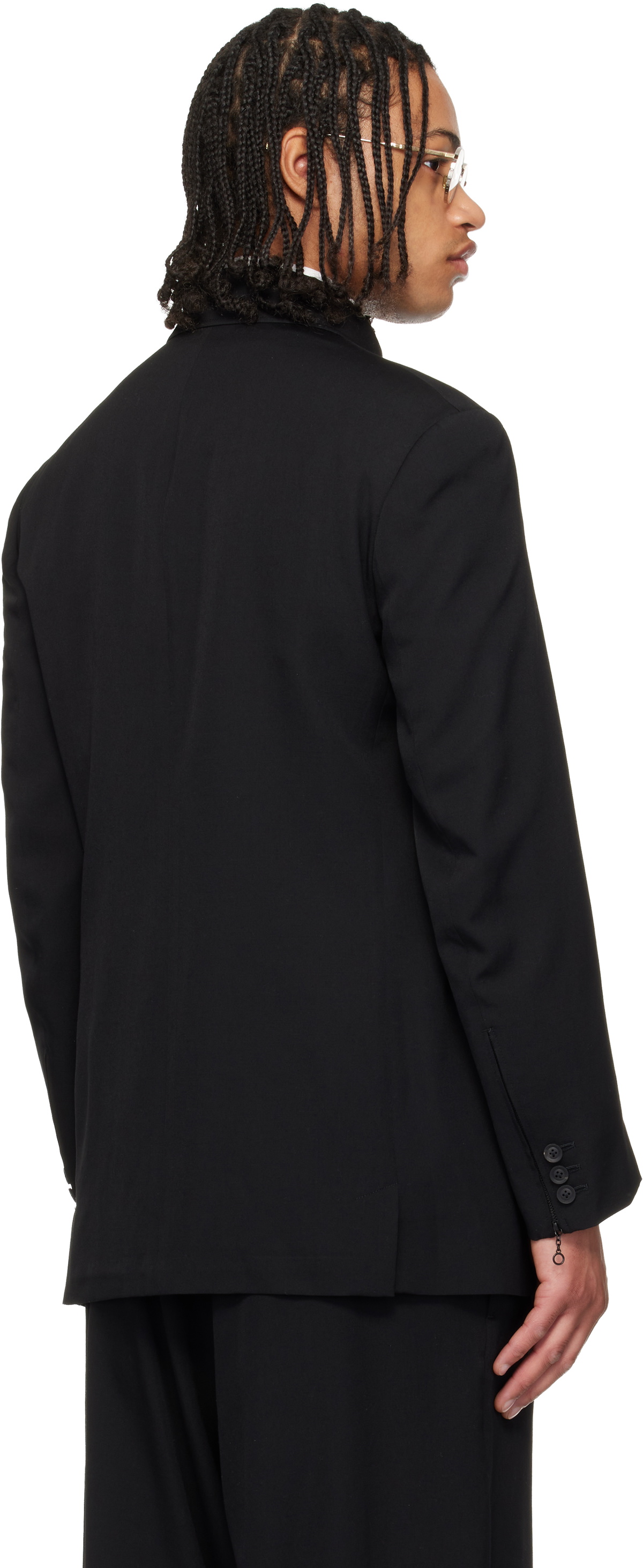 YOHJI YAMAMOTO Black Wool Gabardine Army Blazer