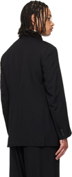 YOHJI YAMAMOTO Black Wool Gabardine Army Blazer