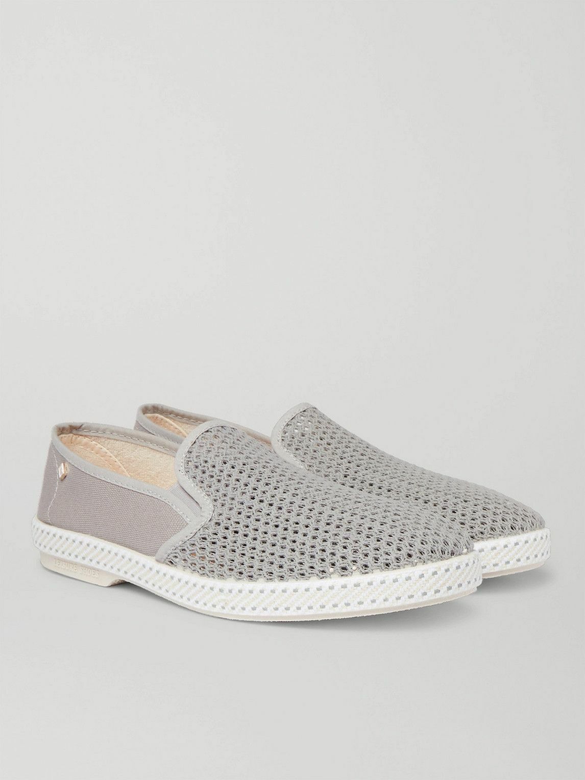 RIVIERAS - Cotton-Mesh and Canvas Espadrilles - Gray