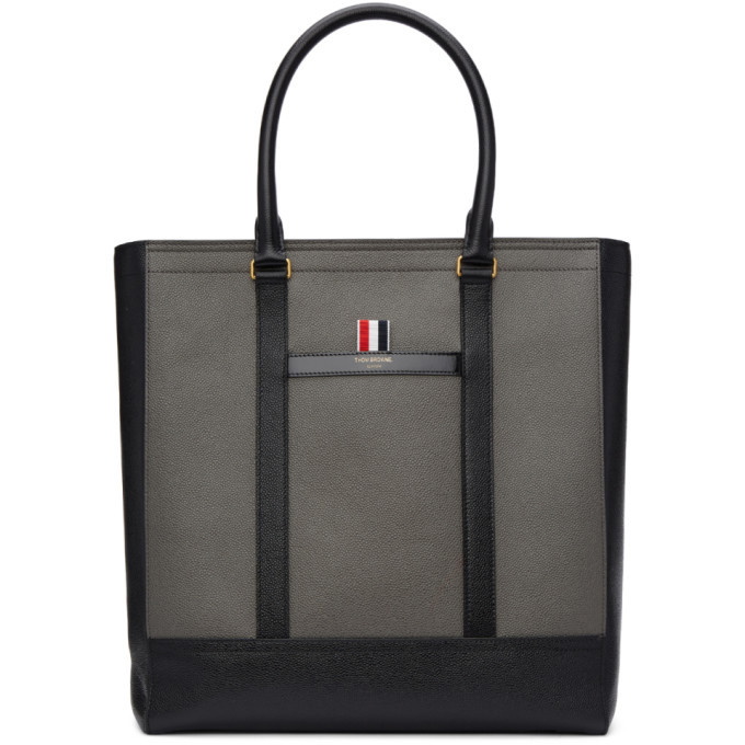 Photo: Thom Browne Black and Grey Colorblocked Tote