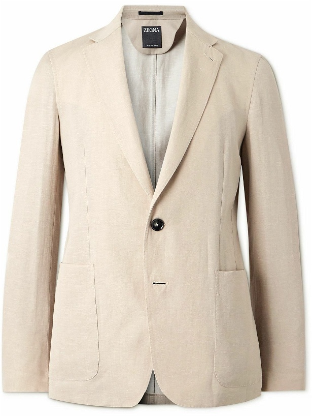 Photo: Zegna - Wool and Linen-Blend Suit Jacket - Neutrals