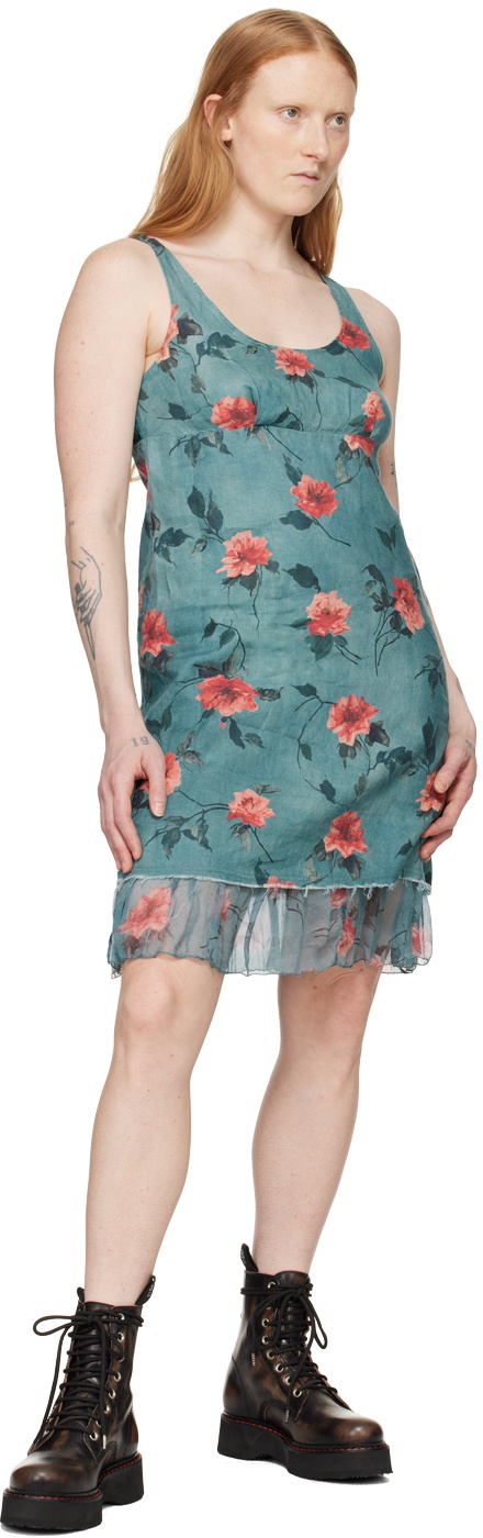 R13 Blue Flounce Mini Dress