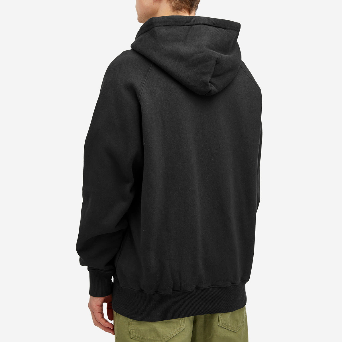 Norse Projects Men's Marten Raglan N Patch Hoodie in Black