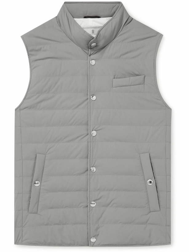 Photo: Brunello Cucinelli - Quilted Nylon Down Gilet - Gray