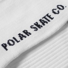 Polar Skate Co. Men's Stripe Sock in White/Navy/Grey