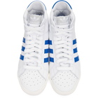 adidas Originals White and Blue Basket Profi Sneakers