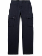 C.P. Company - Wide-Leg Logo-Embroidered Cotton-Jersey Sweatpants - Blue