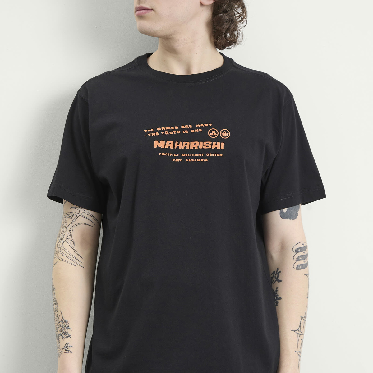Maharishi Men's Japanese Menko Card T-Shirt in Black
