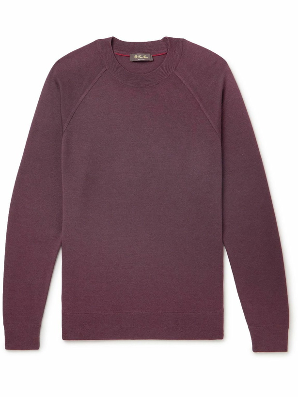 Photo: Loro Piana - Cashmere, Virgin Wool and Silk-Blend Sweater - Burgundy