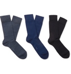 FALKE - Happy Three-Pack Cotton-Blend Socks - Blue