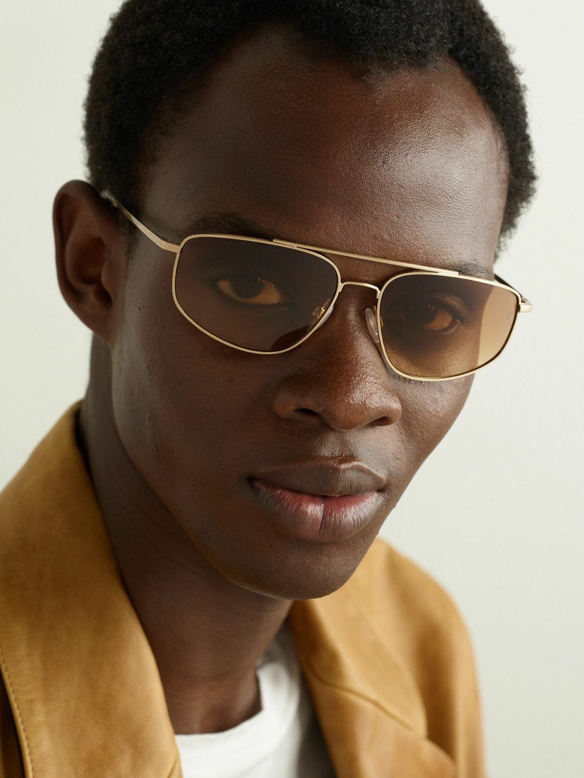 Oliver Peoples - Roger Federer R-14 Aviator-Style Gold-Tone  display picture 1
