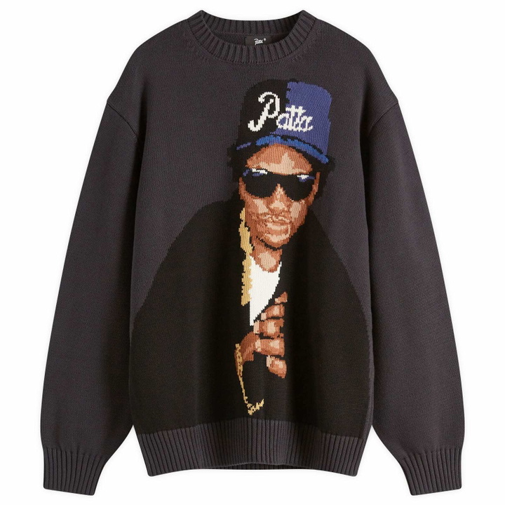 Photo: Patta Men's Old School Knit Jumper in Moonless Night