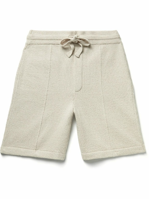 Photo: Nanushka - Julen Straight-Leg Cotton-Blend Drawstring Shorts - Neutrals