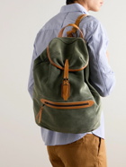 Bleu de Chauffe - Camp Leather-Trimmed Suede Backpack