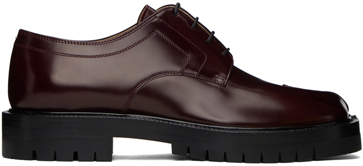 Photo: Maison Margiela Burgundy Tabi County Lace-Up Oxfords