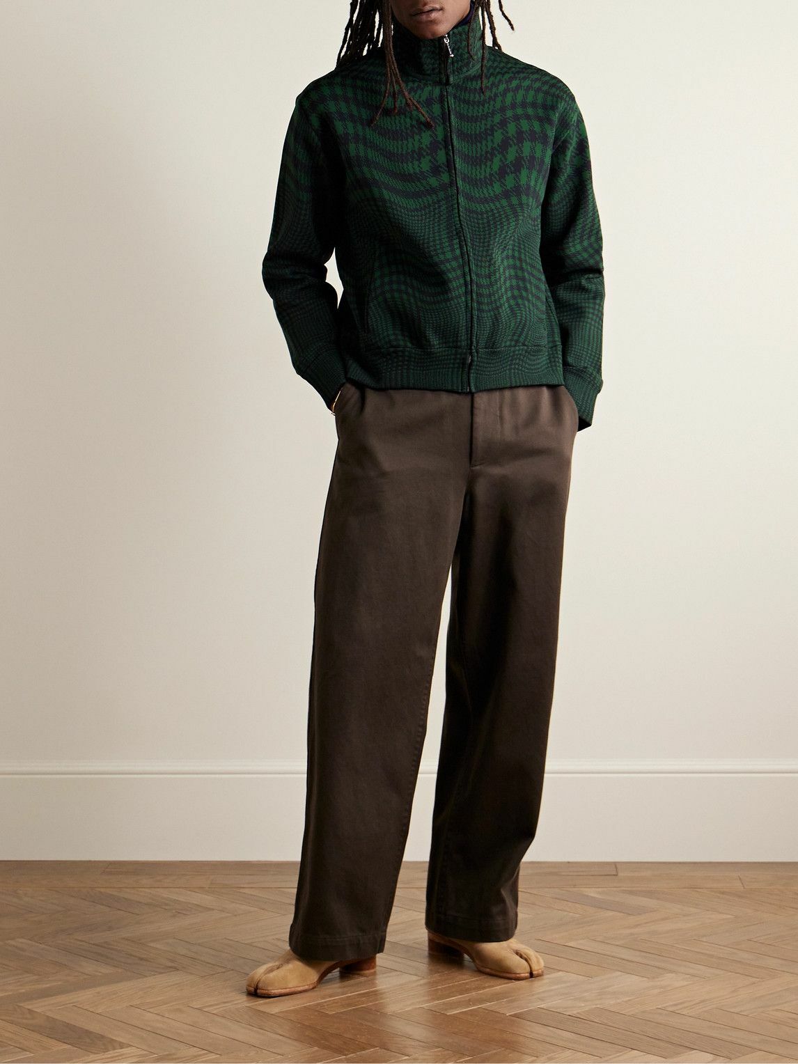 Burberry - Houndstooth Ponte Track Jacket - Green