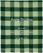 Acne Studios Green Check Narrow Scarf