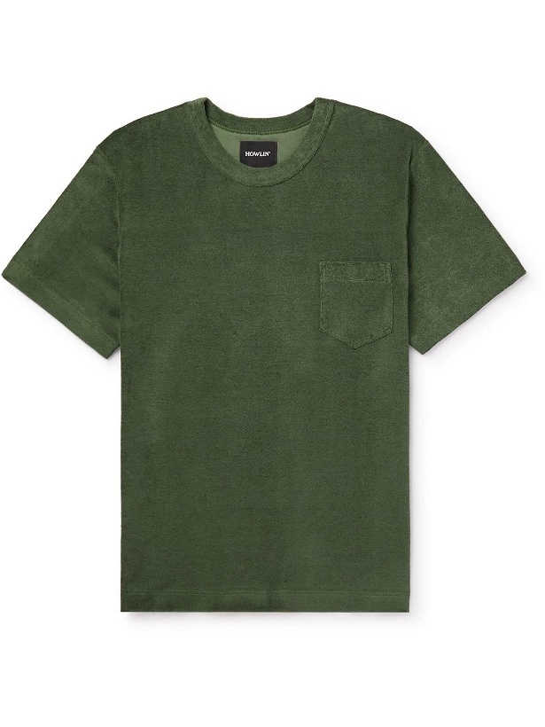 Photo: Howlin' - Fons Cotton-Blend Terry T-Shirt - Green