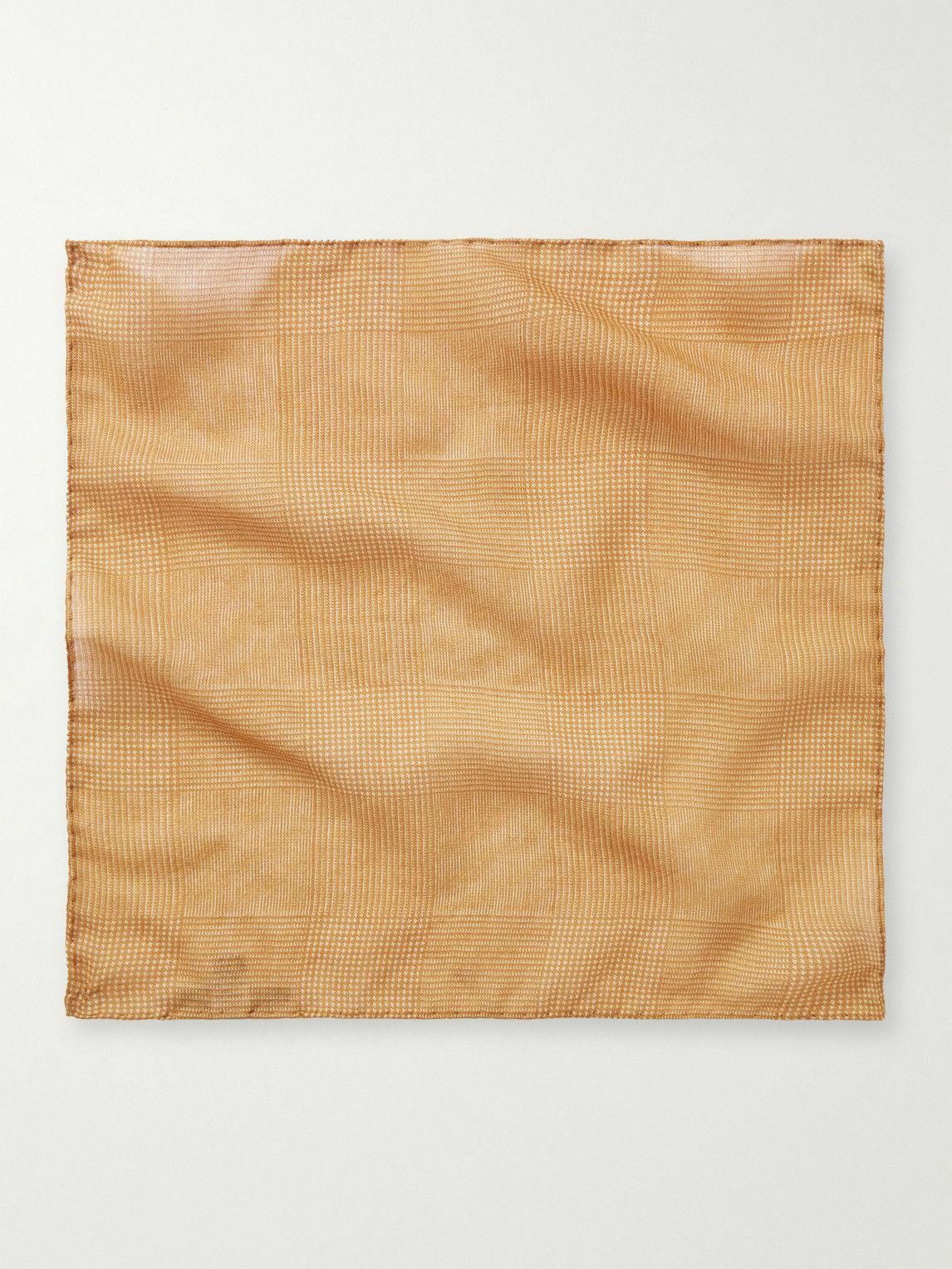 Anderson & Sheppard - Prince of Wales Checked Wool and Silk-Blend Pocket Square