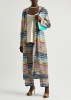 Missoni Zigzag-intarsia Metallic-knit Cardigan Silver