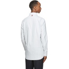 Thom Browne Grey Oxford Straight Fit Shirt