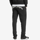 Palm Angels Men's Curved Logo Sweat Pants in Black