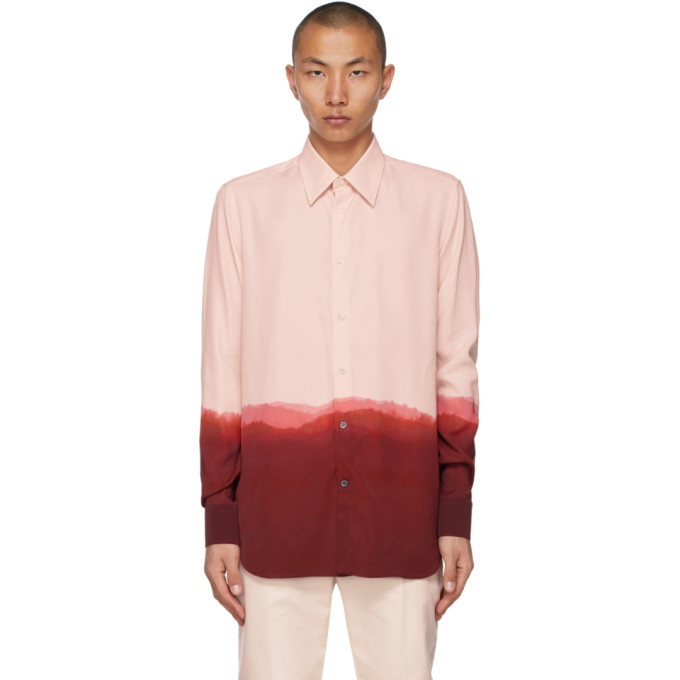 Photo: Alexander McQueen Pink Dip Dye Printed Evening Shirt