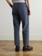 Folk - Lunar Linen and Cotton-Blend Suit Trousers - Blue