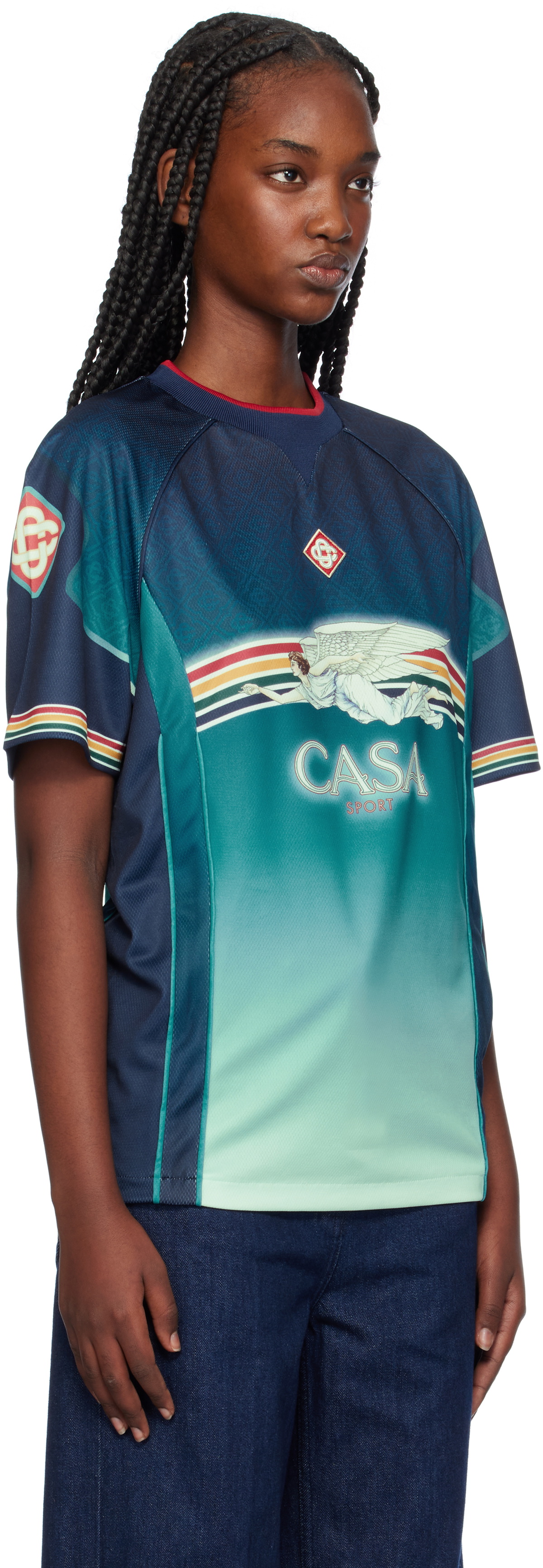 Tシャツ・カットソー Casablanca Casablanca T-shirts and Polos Blue CASABLANCA T-Shirts And Polos in Blue for Men | Lyst