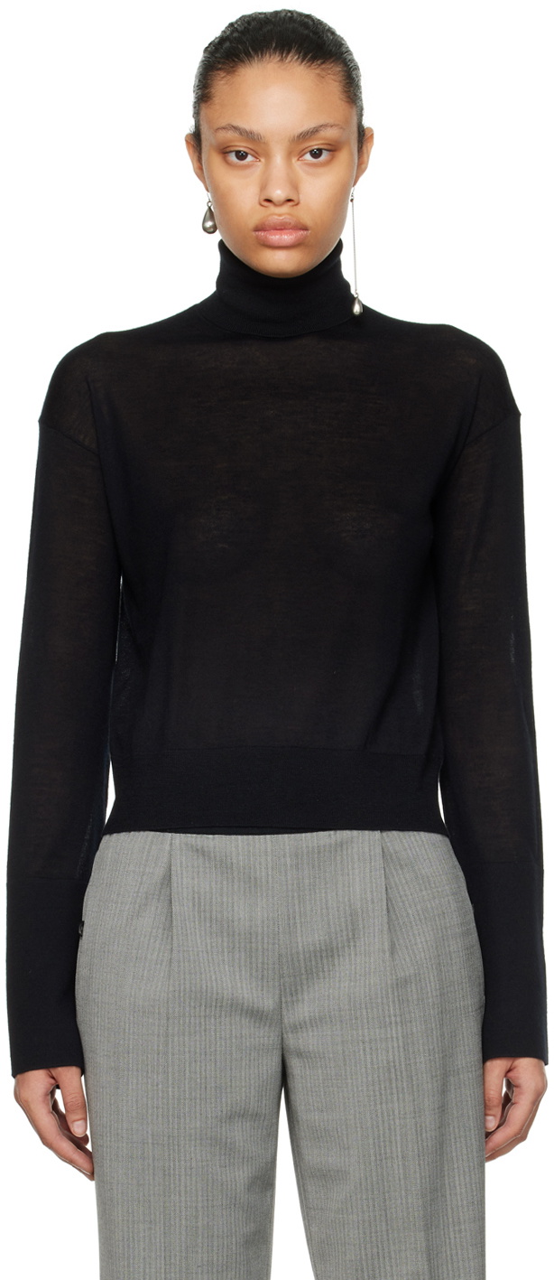 Helmut Lang Black Vented Turtleneck Helmut Lang