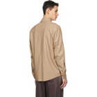 Nanushka Taupe Vegan Leather Declan Shirt