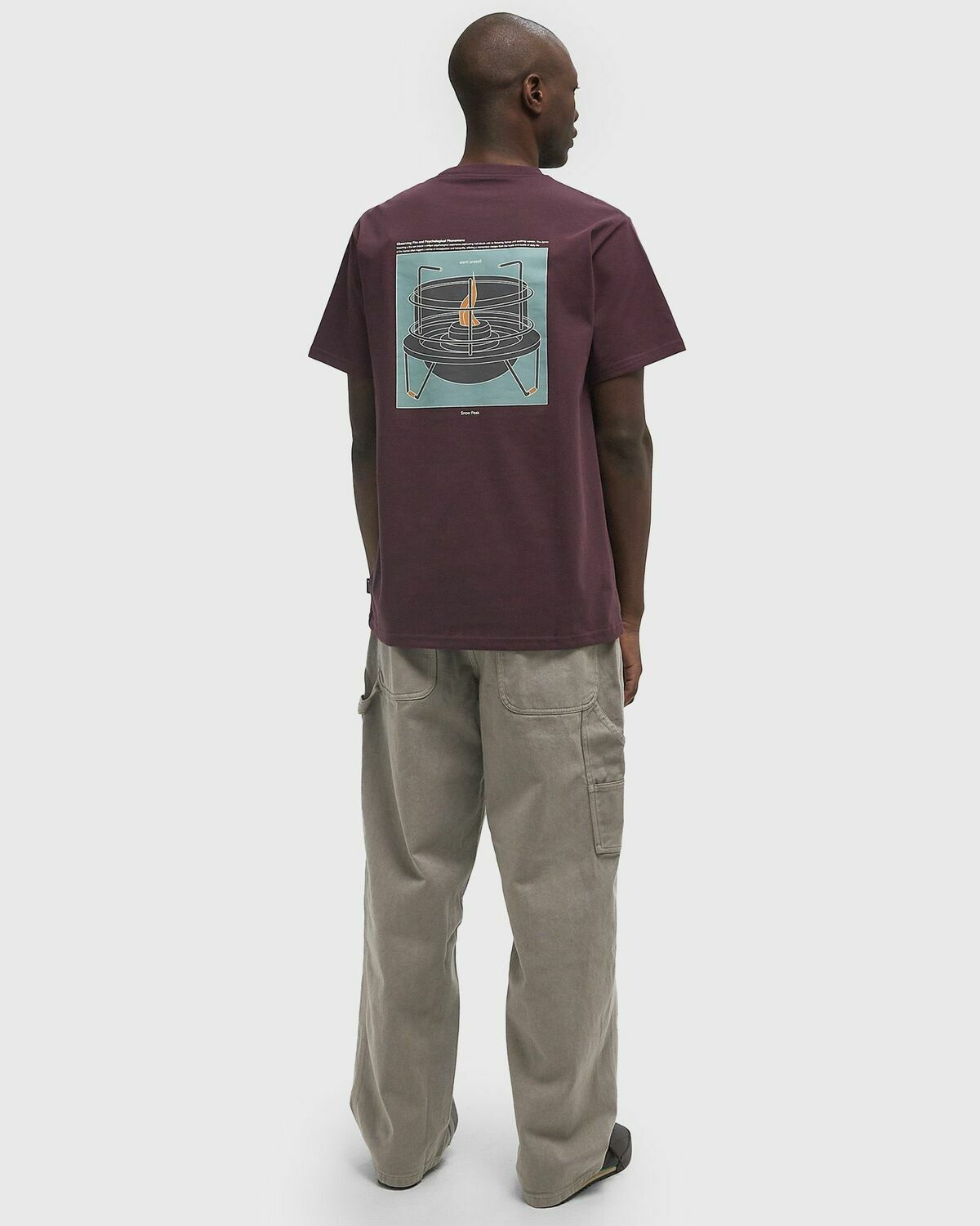 Snow Peak Warm Oneself T-Shirt Red Mens Shortsleefe