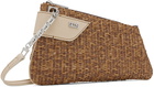 GCDS Brown Comma Notte Monogram Raffia Shoulder Bag