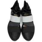 Emilio Pucci Black and Grey Pucci at Night Glitter Ruffle Elastic Slip-On Sneakers