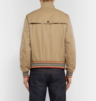 Burberry - Logo-Embroidered Cotton-Twill Bomber Jacket - Beige