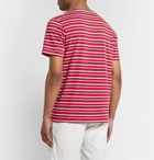 Hartford - Striped Cotton-Jersey T-Shirt - Red