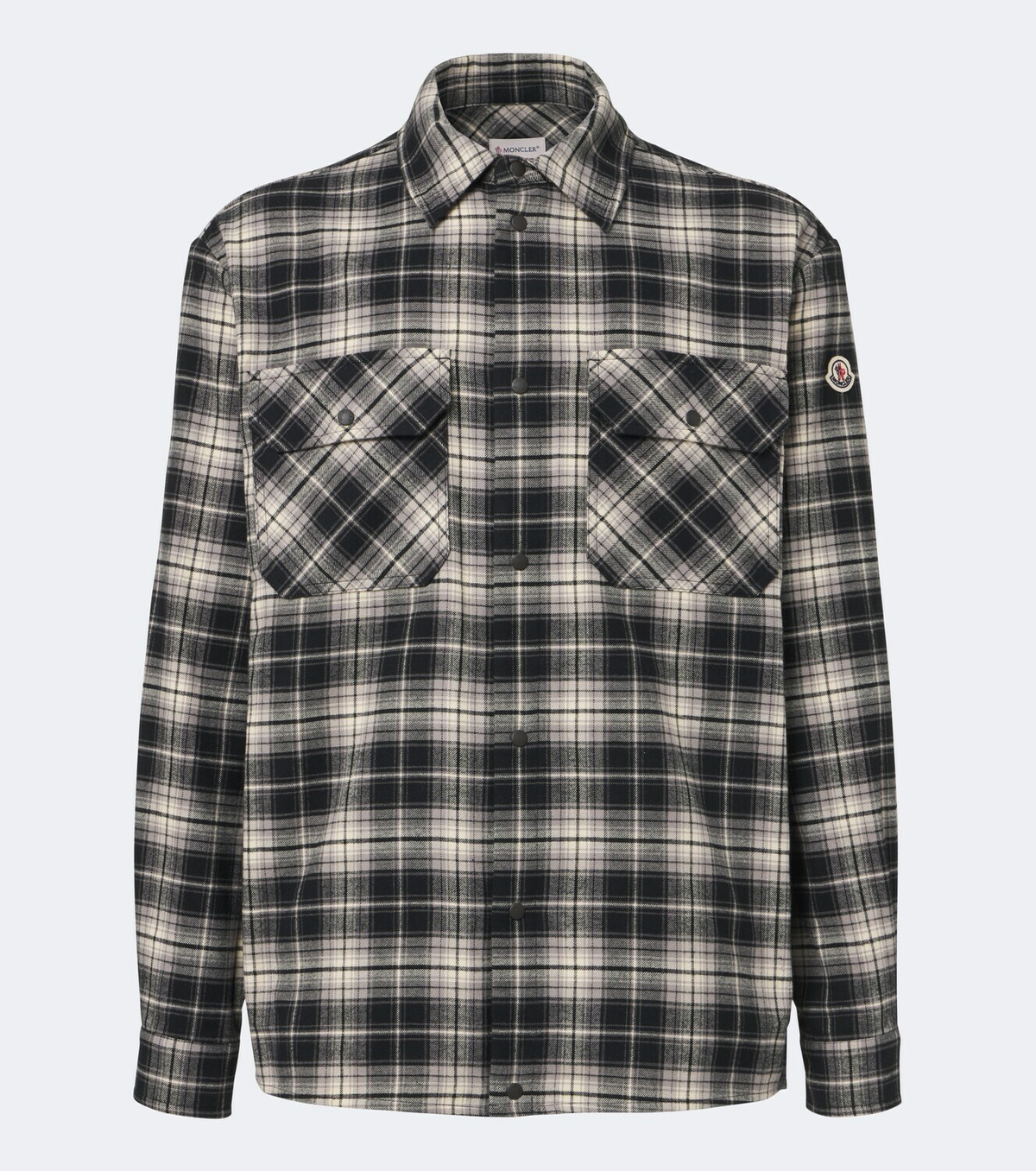 Moncler Checked cotton flannel zip-up shirt