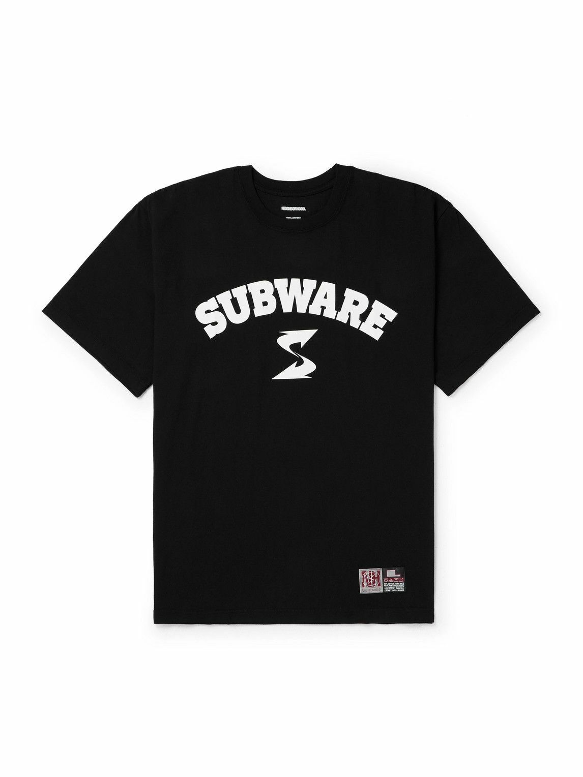 Neighborhood - SUBWARE Logo-Print Appliquéd Cotton-Jersey T-Shirt