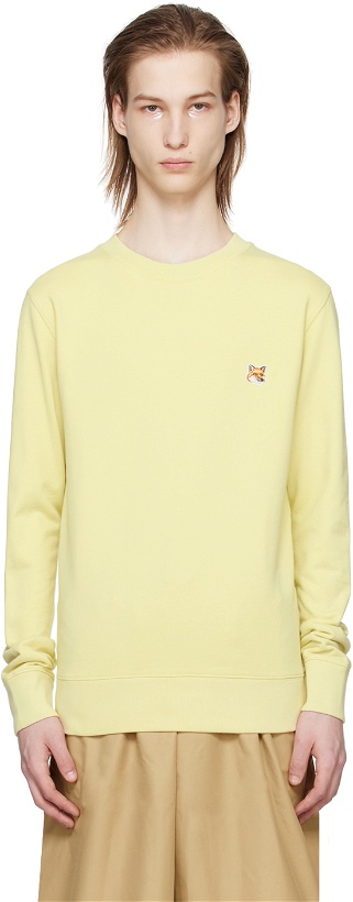 Photo: Maison Kitsuné Yellow Bold Fox Head Sweatshirt