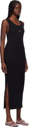 Maison Kitsuné Black Baby Fox Ribbed Tank Midi Dress